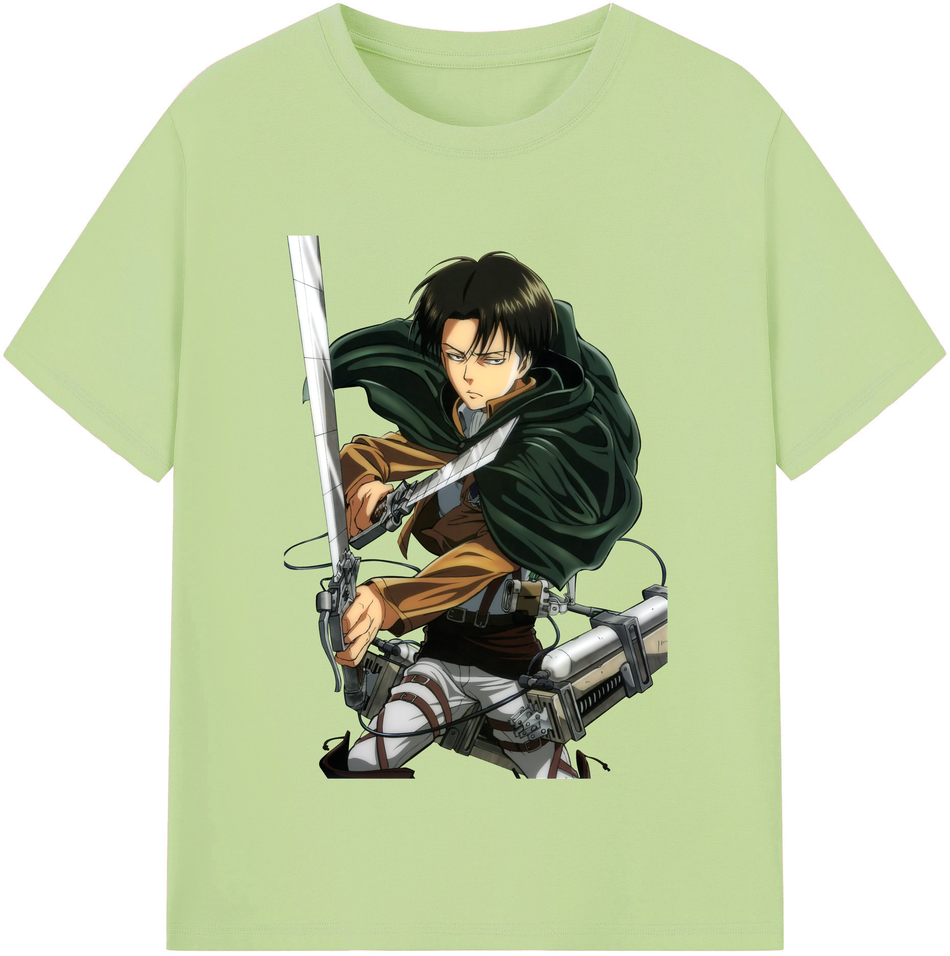 （画像用） 進撃の巨人 リヴァイ·アッカーマン Attack on Titan Levi Ackerman 綿100％半袖Tシャツ（フロントプリント）